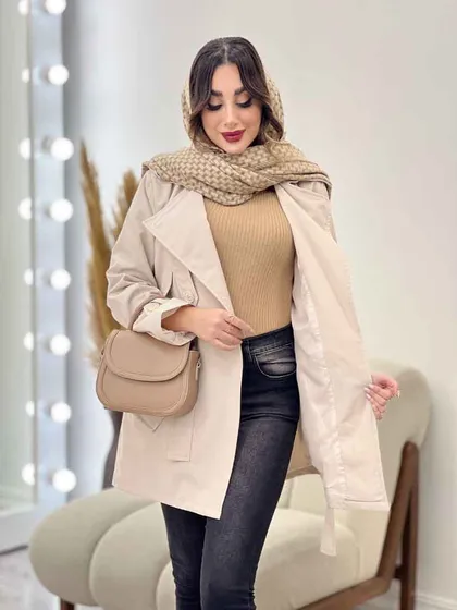 بارانی ژیله پاگن کمر دار
