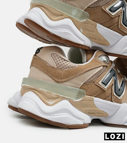 کفش کتانی مردانه و زنانه قهوه ای کرم طوسی NEW BALANCE 9060 مدل 5299