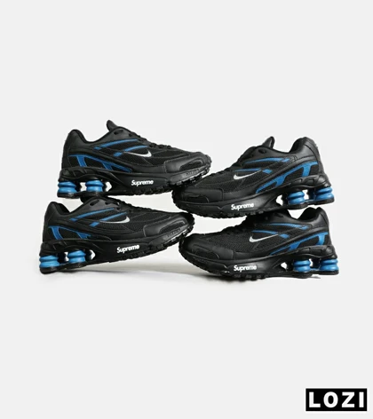 کفش کتانی مردانه مشکی آبی نایک NIKE x SUPREME shox ride 2