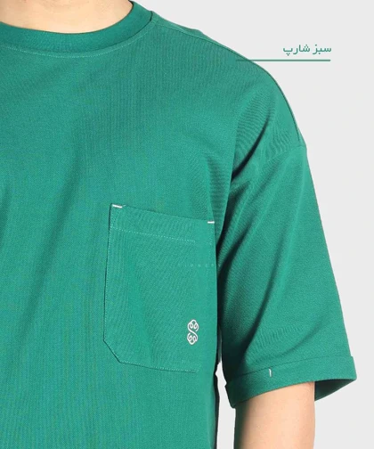 تیشرت باکسی مردانه ساده و تک جیب 1721