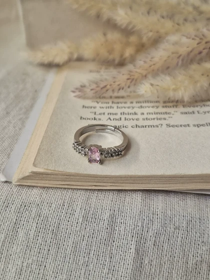 انگشتر جواهری فری سایز کالکشن صورتی