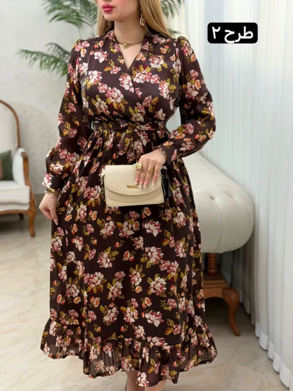 پیراهن حریر پایین چین 3760