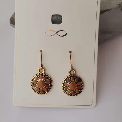 گوشواره آویز طرح شمس و گل