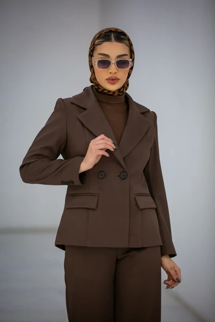 کت زنانه بلدینگ یقه E دو دکمه