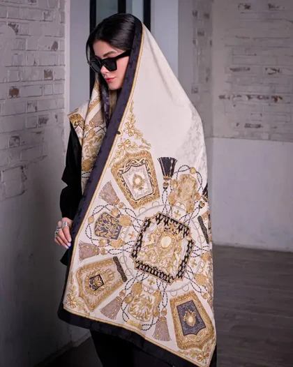 شال ابریشم ژاکارد هرمس طناب 20190