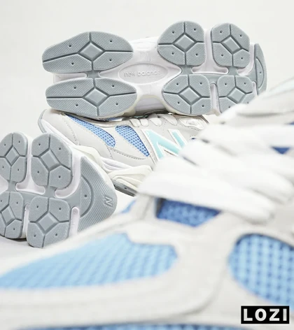 کفش کتانی زنانه طوسی آبی NEW BALANCE 9060