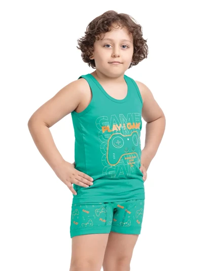 ست زیر پوش رکابی پادار پسرانه play game سیلکا