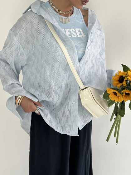 شومیز تک جیب کرکره ای