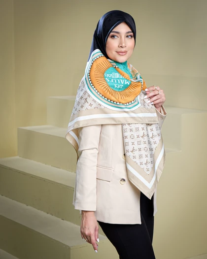 روسری ابریشم ژاکارد ال وی 30134