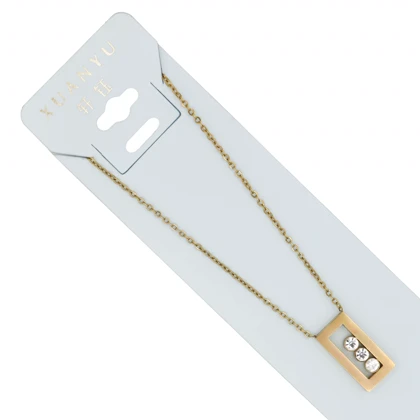 گردنبند زنانه مدل مستطیل نگینی