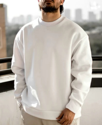 دورس سه نخ پنبه یقه گرد سفید کیفیت پرمیوم پلاس با ضمانت