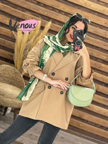 مانتو کتی چهاردکمه آستین کش