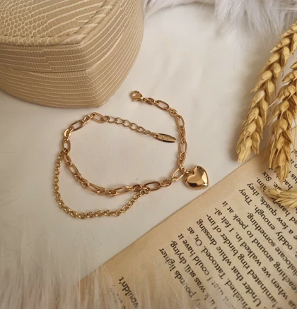 دستبند ظریف طرح طلا عشق