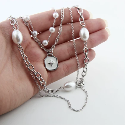 گردنبند دخترانه مدل 4 لاین طرح ستاره