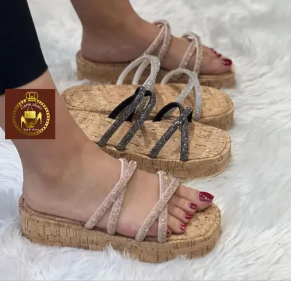 صندل روفرشی نگینی زنانه تابستانه المیکا