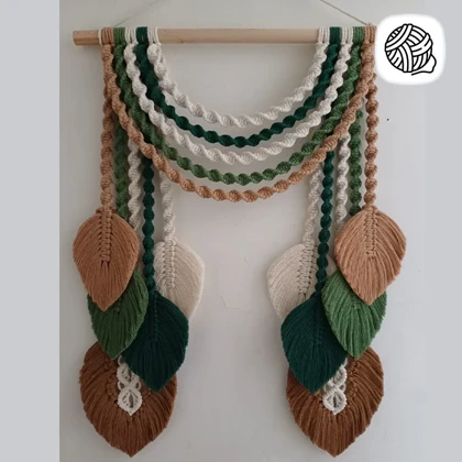 دیوار کوب مکرومه بافی مدل رنگین کمان کد 04