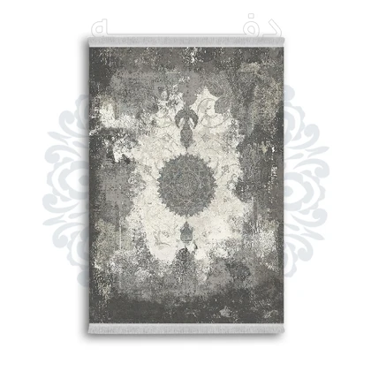 *جدید* فرشینه از جنس پارچه شانل مخمل ترک طرح فانتزی برند دفه کد 1323