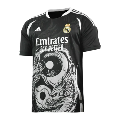 ست تیشرت و شلوارک فوتبالی اسپرت رئال مادرید مدل Adidas-9596 مشکی