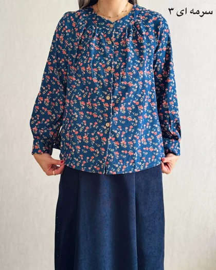 شومیز مخمل کبریتی طرحدار 4