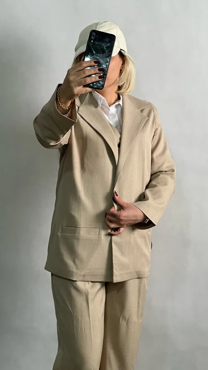 کت و شلوار زنانه کجراه دیپلمات ژیله دار