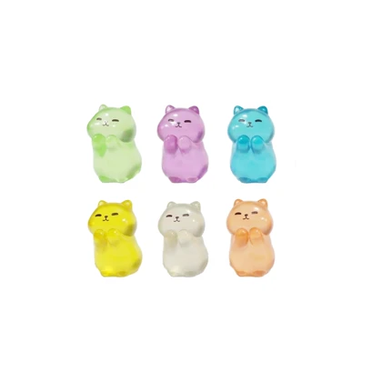 مجسمه شب تاب مدل گربه چشم بسته پک 6 عددی