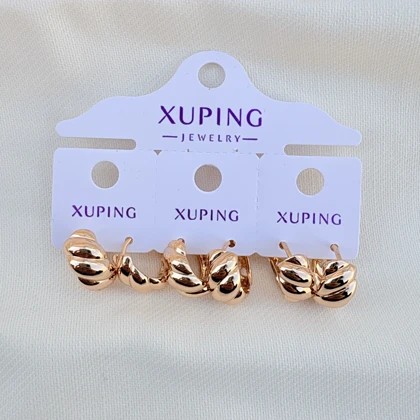 گوشواره حلقه‌ای بافت پیچی ژوپینگ