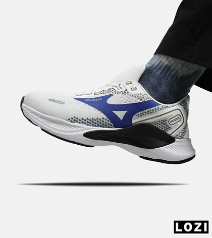 کفش کتانی مردانه سفید آبی MIZUNO wave rider 24