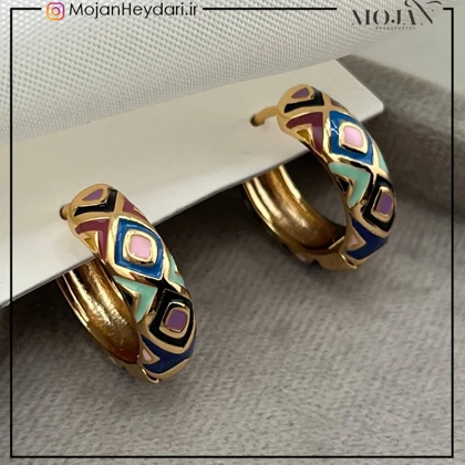 گوشواره های مینا کاری ژوپینگ کد gn0027