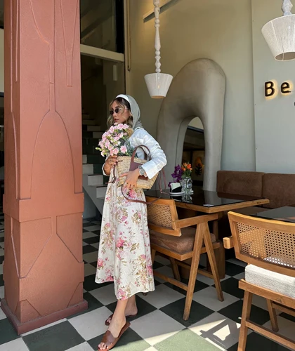 پیراهن لینن جلو دکمه MNG681