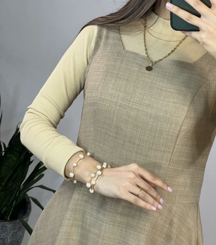 ست سارافون بلند به همراه کت گلدوزی