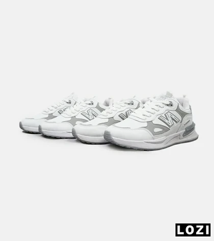 کفش کتانی مردانه سفید طوسی NEW BALANCE yg niubailun