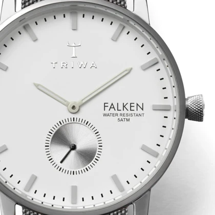 ساعت مچی عقربه ای زنانه مردانه تریوا (TRIWA) مدل Ivory Falken Steel mesh