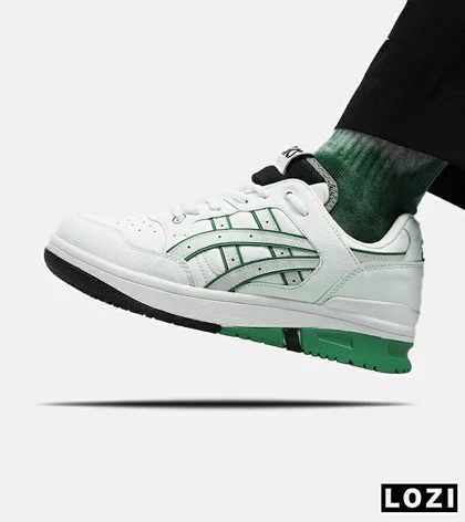 کفش کتانی مردانه سفید سبز ASICS TIGER RUNNER II مدل 5679