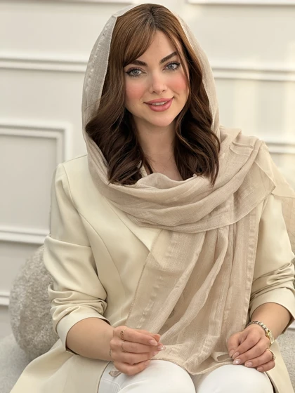 شال حریر نخ راه راه