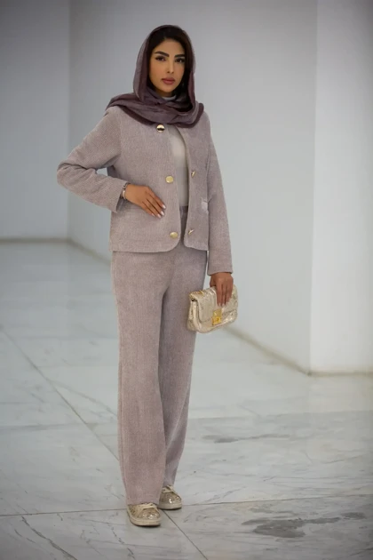 جکت زنانه دکمه نما آستردار