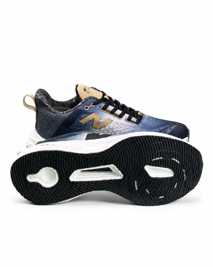 کفش کتانی رانینگ مردانه نیوبالانس زیره بست سرمه ای سفید New BALANCE