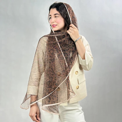 شال زنانه توری پلنگی
