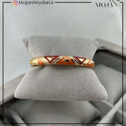 دستبند زنانه بنگل با طرح میناکاری شیک و ظریف کد bg10026