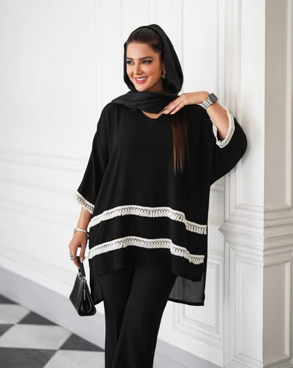 تونیک جلوبسته ریشدار سحرناز