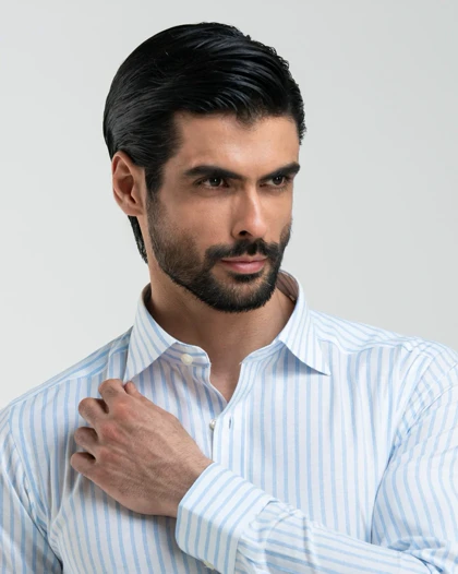 ام کی کالکشن پیراهن آستین بلند mk-1683-blue