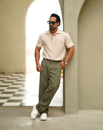 پیراهن پارچه کرپ ضد چروک آستین کوتاه