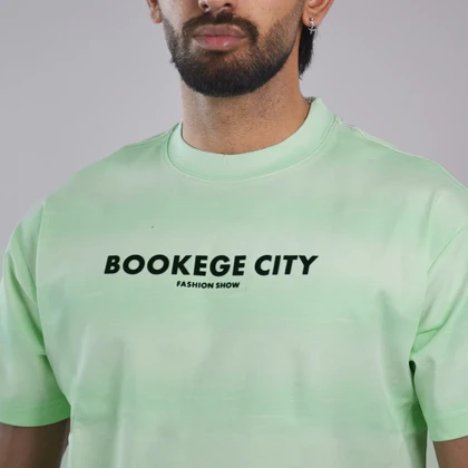 تیشرت باکسی اسپرت توبن هوم مدل X053 سبز آدامسی