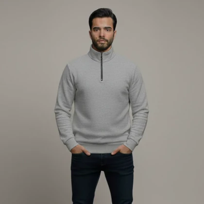 دورس مردانه نیم زیپ مدل Behbod-طوسی