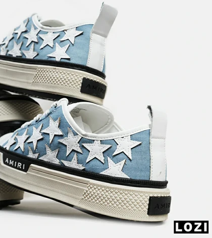 کفش اسنیکرزآبی سفید Amiri Stars مدل 6037