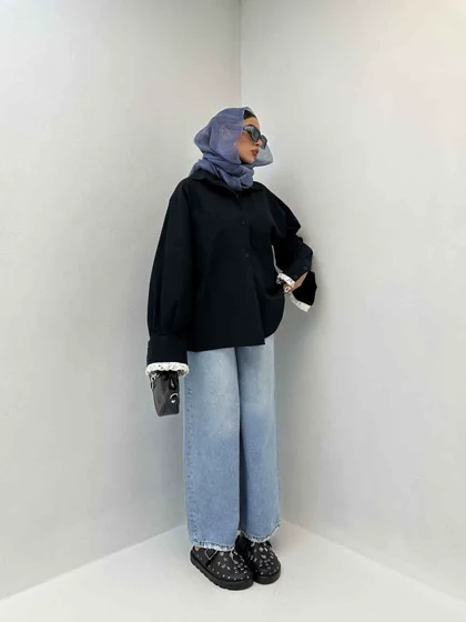 شومیز آستین گیپور