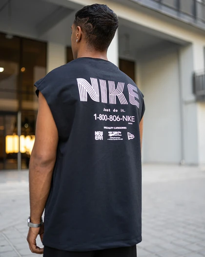 رکابی ورزشی وست NIKE NEW سرمه ای