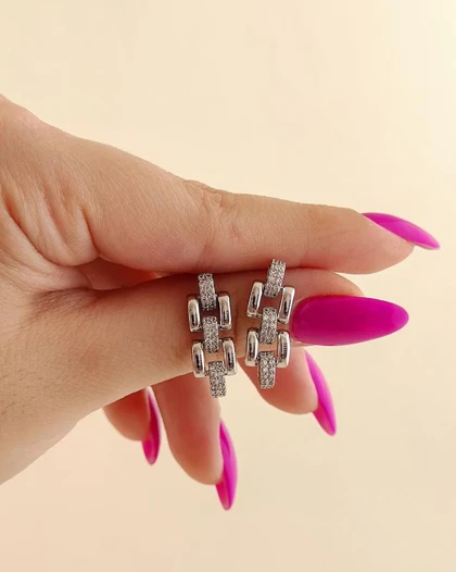 نیم ست سفید رولکس نگین‌دار ژوپینگ