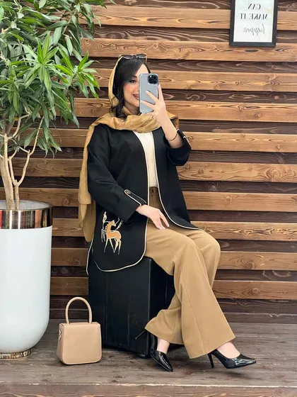 مانتو ژاکارد تیکه دوزی