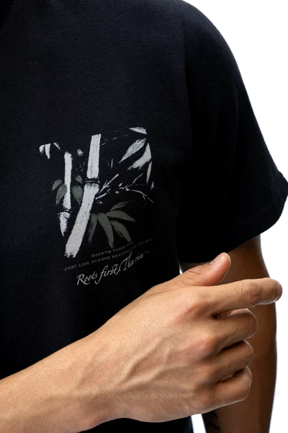 تیشرت بیسیک یقه گرد چاپی مردانه