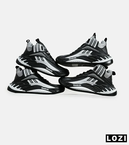 کفش کتانی ساق‌دار مشکی طوسی سفید Reebok Shaq Attaq